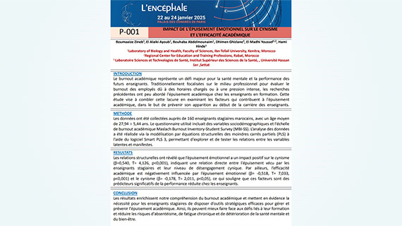 Impact de l'épuisement émotionnel sur le cynisme et l'efficacité académique