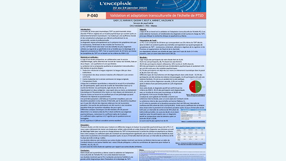 Validation et adaptation transculturelle de l’échelle de PTSD