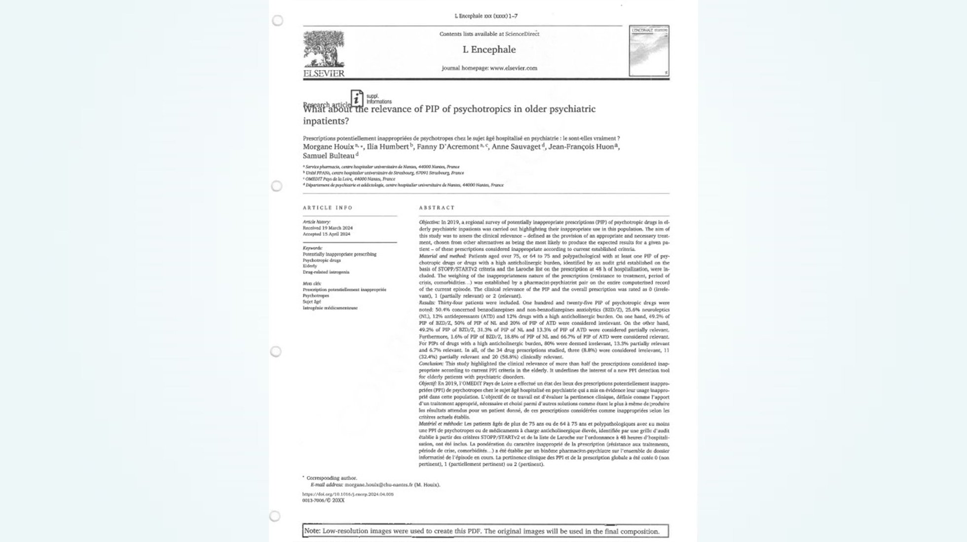 Qu'en est-il de la pertinence de la prescription des antipsychotiques chez les patients âgés ?