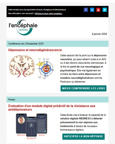 Newsletter Encéphale online - janvier 2026